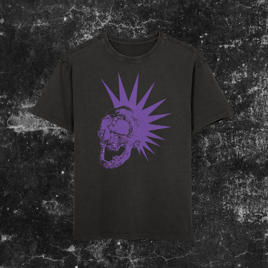 Unisex Acid Washed Skull Graphic Tee, Oversized T-Shirt for Music Lovers, Festival Fashion, Grunge Style